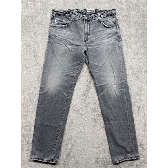Adriano‎ Goldschmied AG-ED Denim Jeans Men Gray Measured 37x31 Faded Distressed - Picture 1 of 8